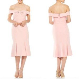 Gal Meets Glam Pink Off-Shoulder Midi Dress